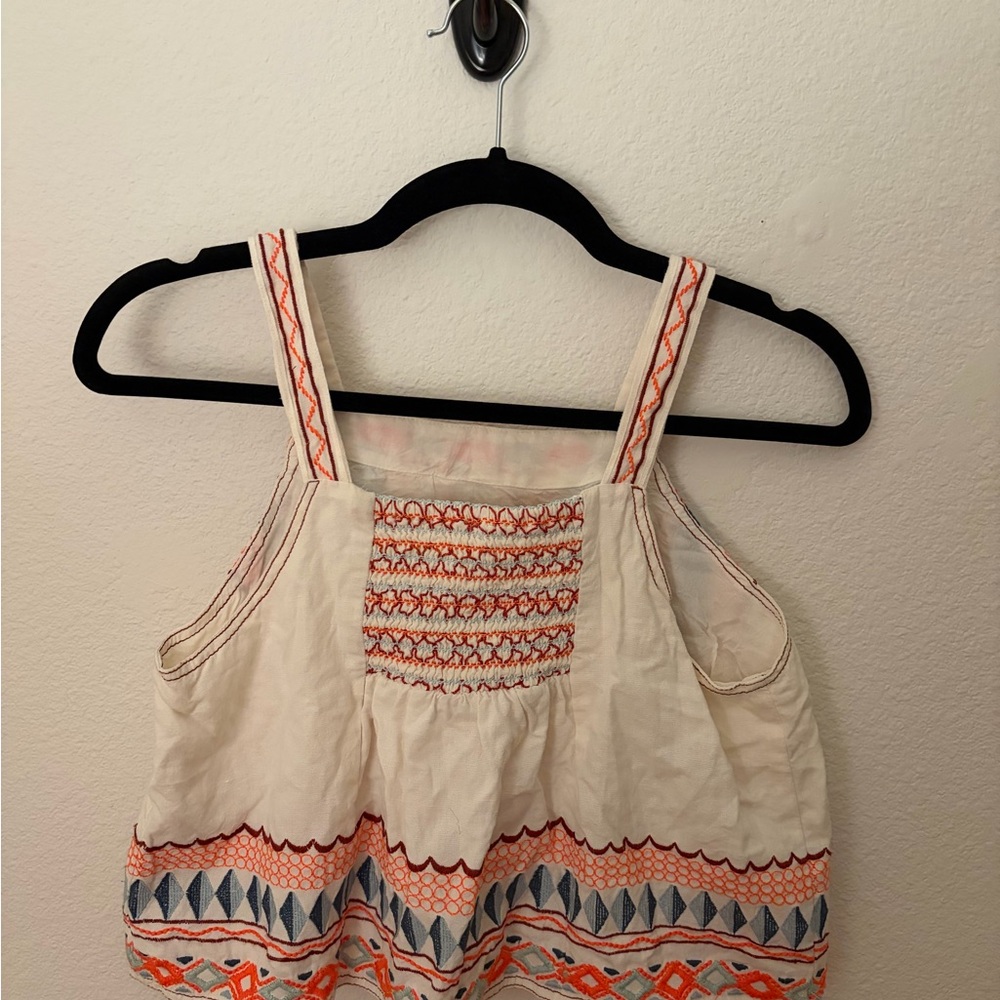 Anthropologie Islander Blouse - Cream, Orange, Blue - Picture 2 of 4